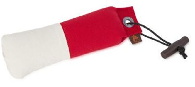 Huvudbild Tygdummy Ca 300 g Röd/vit Plasthandtag Totallängd utan handtag ca 23 cm Diameter ca 6 cm