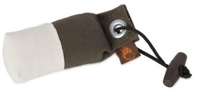 Huvudbild Tygdummy Ca 80 g Khaki/vit Plasthandtag Totallängd utan handtag ca 12 cm Diameter ca 4,5 cm